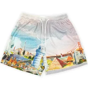 Service OEM, prix bas, meilleure qualité, prix de gros d'usine, shorts de plage décontractés pour hommes, 100% polyester, sublimation, imperméables, séchage rapide - Product Image 4