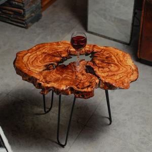 Natural Burl Wood Live Edge <b>Coffee</b> <b>Table</b> – Handmade Organic Rustic Wood Slab <b>Table</b> Irregular Shape Handmade Natural Burl Design - Product Image 4