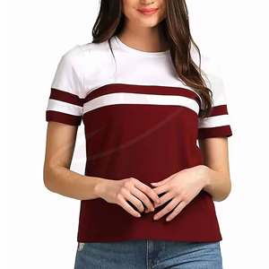 T-shirt en coton décontracté pour femme, coupe ample, tissu respirant et doux, style streetwear estival, vêtement de mode quotidien - Product Image 1