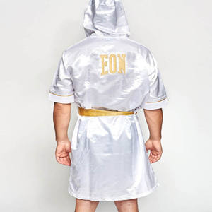 Customized Boxing Robe Satin Fabric Embroidery Sublimation Fight <b>Night</b> Gym Boxing Karate Walkout Apparel - Product Image 6