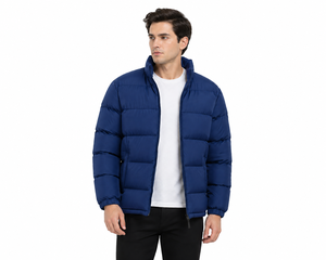 Custom Men's Puffer Jacket <b>Winter</b> Warm <b>Quilted</b> Polyester Jacket Lightweight Water-Resistant Zip-Up Bubble Jacket OEM Streetwear - Product Image 5