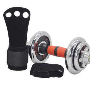 Nouvelles poignées de musculation réglables en cuir pour haltères, taille personnalisée, matériau respirant, sans doigts, prix de gros avec logo personnalisé - Product Image 3