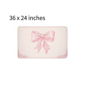 Alfombra de Baño Vintage Rosa con Lazo, Antideslizante y Suave, con Diseño Elegante de Cinta, Venta al Por Mayor - Product Image 3