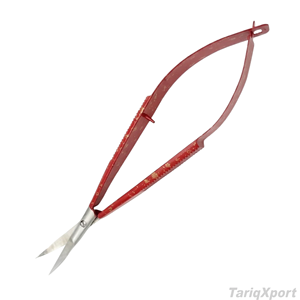 Tijeras Rectas de Acero Inoxidable con Mango Recubierto de Rojo, Tijeras Profesionales para Recortar Pestañas y Cejas, Alta Calidad - Product Image 6