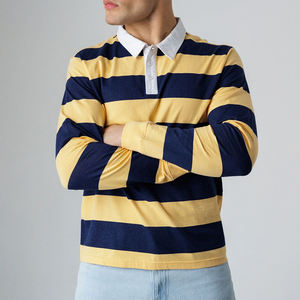 Polo de rugby pour homme, logo personnalisé, coton lourd, manches longues, style classique Old Money, directement de l'usine, décontracté, respirant - Product Image 6