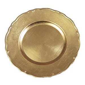 Assiette de présentation ronde en acier inoxydable finition dorée avec bordure en laiton, assiette de présentation artisanale de designer pour hôtel et maison - Product Image 2