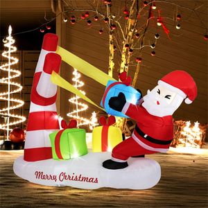 Babbo Natale Gonfiabile in PVC da 2,1 m per Esterni, Decorazione Natalizia con 5 Luci LED Integrate, Gonfiaggio Rapido, Decorazione in Poliestere 210T - Product Image 2