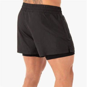 Men’s Activewear Double <b>Layer</b> Shorts Running Fitness Shorts with Built-in Compression Liner - Product Image 5