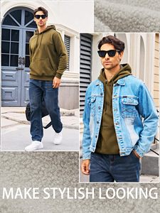 Sudadera con Capucha Azul Marino para Hombre, Sudadera con Capucha de Forro Polar de Manga Larga Personalizada de Alta Calidad, Sudadera con Capucha Extra Grande de Color Sólido para Hombre - Product Image 6