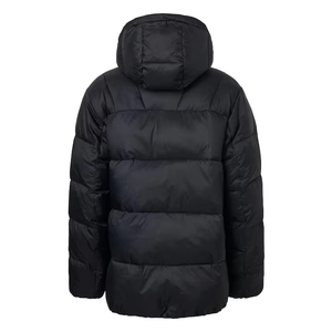 Veste matelassée à capuche pour homme, couleur unie, coupe-vent, rembourrée de duvet, hiver, décontractée, coupe régulière, fermeture éclair, coque en polyester épais - Product Image 3