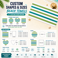 Custom Personalized Print logo Microfiber Beach Towel Lightweight Fast Drying Beach Large Striped Beach Women's Bath Towel