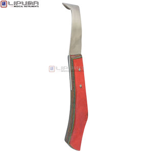 Couteau à ongles double lame LIPUMA 24,5 cm en acier au carbone, outil vétérinaire avec manche solide en fibre rouge pour vaches, chevaux et moutons - Product Image 5