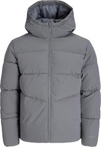 Veste matelassée bleue à capuche pour homme, alternative au duvet, fermeture éclair, légère, coupe régulière, pour l'hiver - Product Image 5