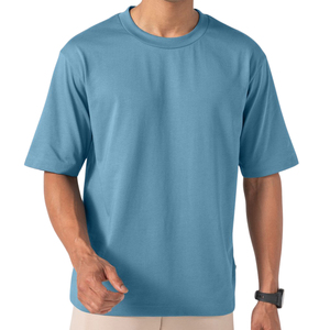 Plus Size Men's White Casual Short Sleeve O-Neck Cotton Jersey T-Shirt <b>Blank</b> Solid Design - Product Image 2