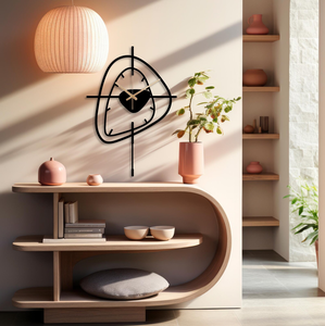 Minimalist Black Metal Wall <b>Clock</b>, Modern Silent Oversized <b>Clock</b> - Product Image 4