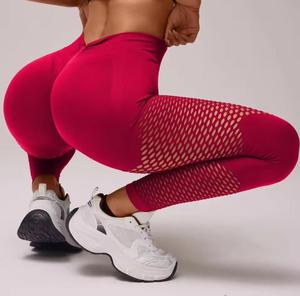 High Waist Full Length <b>Mesh</b> <b>Leggings</b> Solid Stretch Breathable Seamless Spandex Sporty Women's Yoga Pants - Product Image 3