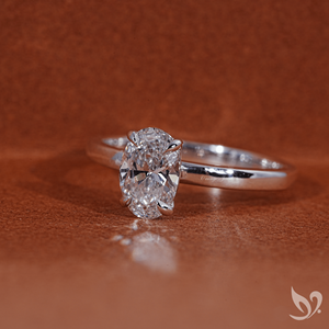 Bague solitaire en diamant de laboratoire de taille ovale de 1,00 carat en or massif 18 carats |   Bijoux certifiés IGI pour fiançailles et anniversaire de mariage - Product Image 2