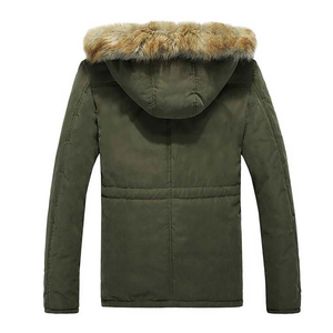 Men's winter parka jacket windproof jacket zipper closure zipper pocket outdoor casual solid thick puffer <b>coat</b> - Product Image 2