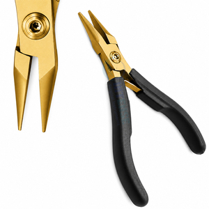 Alicates Profesionales para Joyería con Punta de Cadena, Acabado Dorado, Mango Negro, Herramienta de Precisión para Reparación de Joyería y Fabricación de Cadenas - Product Image 2