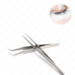 Juego de Pinzas para Pestañas de Acero Inoxidable Plateado, 2 Piezas, Forma S e I, Punta Puntiaguda, Marca Privada, Herramientas de Aislamiento de Pestañas - Product Image 6