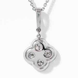 Collar de Diamantes Fleur para Mujer, Oro Blanco de 14K, Corte Radiante de 1.04ct, Diamante Cultivado en Laboratorio D-G/VS, Engaste de Puntas, Certificado IGI - Product Image 3