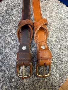 Handmade Leather Belt Full Grain Cowhide 1-1/2 Inch Wide <b>Brown</b> <b>Tan</b> Color Durable Simple Style Promotional Gift - Product Image 2