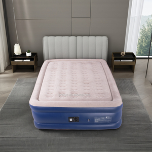 Queen Size pieghevole gonfiabile con materassino ad aria e materassino integrato con pompa 110V floccato per camera da letto per ospiti mobili da soggiorno - Product Image 2