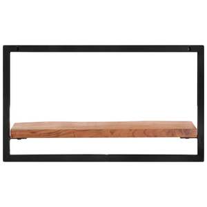 Juego de 2 Estantes de Pared de Madera de Acacia Sólida Negra Natural y Acero - Product Image 3