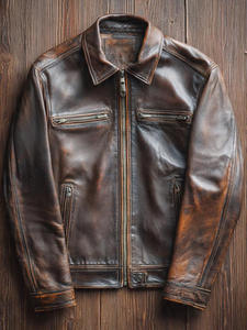 Veste en cuir de vachette véritable, fabrication artisanale, qualité classique, coupe moderne, qualité supérieure, veste en cuir de motard, design personnalisé, nouveau modèle. - Product Image 2