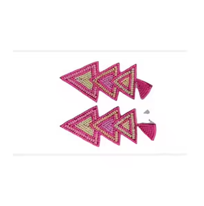 ต่างหูประดับลูกปัดลายแมวป่า งานแฮนด์เมด สีน้ำเงินและสีขาว ต่างหูสำหรับแฟนทีม Nittany Lions เครื่องประดับสำหรับวันแข่งขันจากอินเดีย - Product Image 4