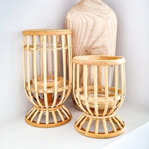 Faroles de vela naturales de ratán para velas, decoración de mesa, centro de mesa - Product Image 1