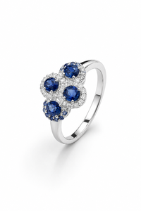 Bague sertie de rubis et de diamants en argent sterling 925 plaqué rhodium - Product Image 4