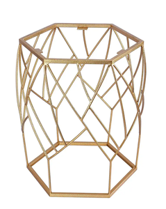 Modern Hexagon <b>Marble</b> <b>Top</b> <b>Side</b> <b>Table</b> with Gold Metal Geometric Frame Luxury End <b>Table</b> for Living Room Bedroom Office Decor - Product Image 2