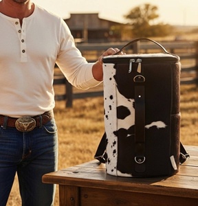 Wholesale Premium Hair-On Leather <b>Backpack</b> Cowhide Travel <b>Laptop</b> Bag Custom Logo Supplier Manufacturer Bulk LHBP-0037 - Product Image 4