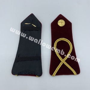 Custom Maroon Shoulder Boards for Morocco Inspired Uniforms Embroidered Alpha Pattern Rank Insignia Epaulettes - Product Image 2