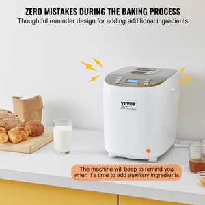 Macchina per il Pane Automatica 15-in-1 da 3LB con Vasca in Ceramica Antiaderente, Opzioni per Pane Senza Glutine e Integrale - Product Image 6
