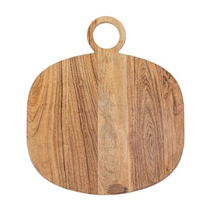 Planche ronde en bois avec fromage en bois et planche à découper pour le service divertissant et la préparation des aliments, parfaite pour la charcuterie - Product Image 1