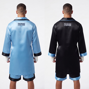 Robe de boxe en satin imprimée de haute qualité, tenue d'arts martiaux personnalisée, robe de boxeur pour l'entraînement, robe de champion d'arts martiaux unisexe taille haute - Product Image 3