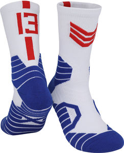Chaussettes de sport blanches, rouges et noires, tricotées jacquard, respirantes, à motif géométrique, pour le basketball, adultes, été - Product Image 3