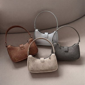 Women's PU <b>Shoulder</b> <b>Bag</b> Solid Color Minimalist Zipper Closure Chains <b>Waterproof</b> Eco-Friendly Portable Daily Use Brown Gray Beige - Product Image 1