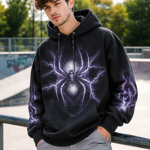 Sudadera con Capucha de Invierno para Hombre, 100% Algodón, Diseño de Araña Estampado y Bordado, Personalizada al por Mayor - Fabricante y Proveedor - Product Image 6