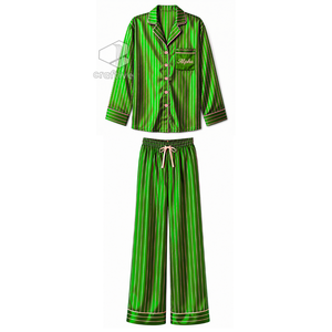 Alpha | Kapa | Alpha Sorority Women's Striped Pajama Set Button-Front <b>PJs</b> With Drawstring Pants Comfortable Sleepwear Loungewear - Product Image 1