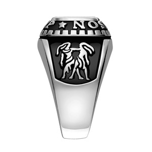 Bague de classe en argent sterling pour femme, ornée d'onyx, de cornaline, de lapis-lazuli et de nacre, personnalisable pour la remise des diplômes du lycée ou de l'université - Product Image 5