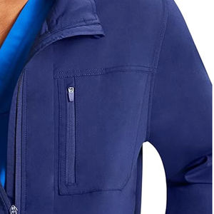 Blouse d'infirmier pour homme, manches longues, grande taille, bleu pharmacie, col montant, pour personnel médical - Product Image 2