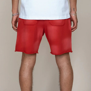 Shorts en toile personnalisés pour hommes, respirants, taille mi-haute élastique, logo vieilli, délavés à l'acide, entrejambe de 5 pouces, style décontracté urbain, très tendance - Product Image 5