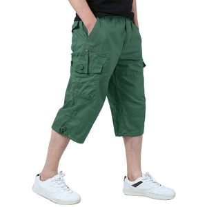 Pantalones Cortos Capri de Lona Verde para Hombre, Casuales, de Secado Rápido y Transpirables, con Cintura Elástica para Uso Diario, Entrenamientos y Actividades al Aire Libre - Product Image 6