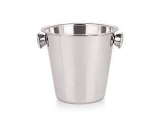 Nouvelle conception, seau à glace moderne en acier inoxydable, style bar, poignées doubles, finition chromée, polissage miroir, capacité de 3 L pour - Product Image 2