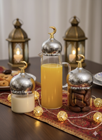 Meilleures ventes 2026 : Pot de rangement en verre de luxe fait main, attrayant, avec couvercle en forme de minaret et pichet, pour la décoration de table du Ramadan et de l'Aïd