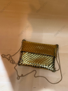 Luxury Woven Metal <b>Clutch</b> Bag Gold Evening Purse Handmade Designer Minaudiere Bridal <b>Wedding</b> Cocktail Handbag - Product Image 2