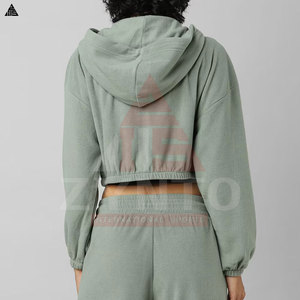 Conjunto de Sudadera con Capucha y Pantalones Deportivos con Logotipo Personalizado, Conjunto de 2 Piezas de Algodón para Mujer, Trajes Deportivos para Fitness - Product Image 2